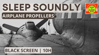 AIRPLANE PROPELLERS SOUND FOR SLEEPING OR RELAXING | BROWN NOISE😴 #blackscreen #10hours ✈️🎧