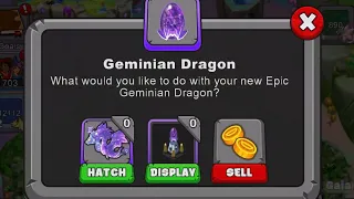 DragonVale Geminian Dragon & max feed