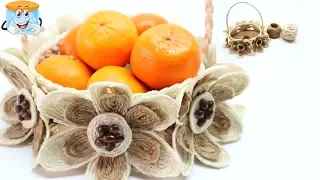 The Charming Basket for Fruit from Jute Your Handicraft for a Gift