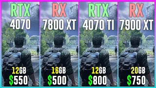 RTX 4070 vs RX 7800 XT vs RTX 4070 TI vs RX 7900 XT - Test in 12 Games