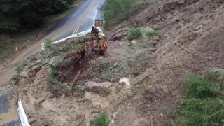 Mud Slide Closes Highway 152 near Watsonville California