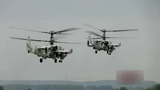 Kamov Ka 52 Alligator Russian Helicopters Fire Rockets And Cannons During Aerial Gunnery