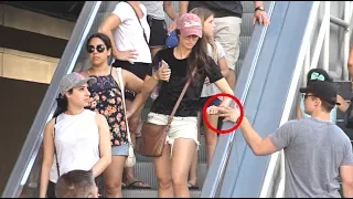 Touching Hands On The Escalator Prank 2