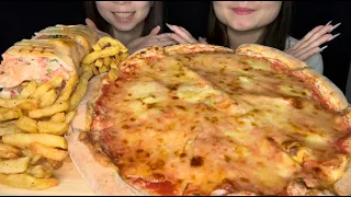 ASMR CHEESE PIZZA, BURRITO, FRENCH FRIES ASMR PIZZA PHÔ MAI, BURITO, KHOAI TÂY CHIÊN MUKBANG