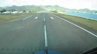 KLM Boeing B747-400 TakeOff St Maarten Cockpit view