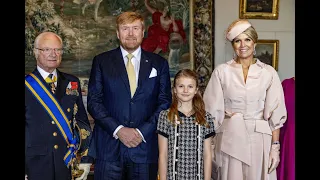 Koningspaar op de foto met Carl Gustaf en Silvia - en Estelle!