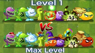 PvZ 2 Discovery - Difference All Plants Level 1 vs Max Level