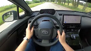 2023 Toyota bZ4X [71.4 kWh, 218 HP] POV Test ride #101 CARiNIK