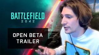 xQc Reacts to Battlefield 2042 Open Beta Trailer (w/ Chat)