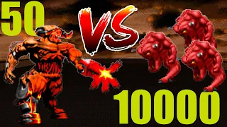 50 Cyberdemons vs 10000 Pinky  - DOOM Classic  Monster Infighting