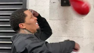 Gervonta Davis on speed bag another day in camp for Mario Barrios