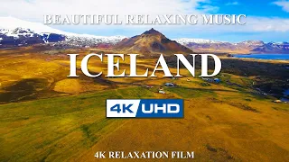 ICELAND 4K UHD | 1 Hour Aerial Film with Relaxing Music | Meditation Vibes