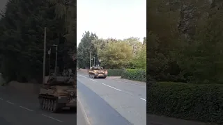 Tank drives through UK village #tank #army #armedforces