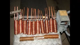 Coiling machine to turn copper condenser coils with.