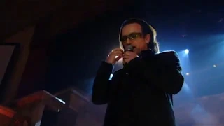 U2 perform "Until the End of the World" at the 2005 Rock & Roll Hall of Fame Induction Ceremony