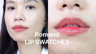 Romand GLASTING WATER TINT & JUICY LASTING TINT | LIP SWATCHES