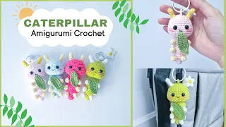 Crochet Amigurumi Caterpillar Keychain 🐛 eating The Leaf - Cute Amigurumi Pattern | NHÀ LEN