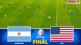 Argentina vs USA | Final Copa America 2024 | Full Match All Goals | PES 2021 Gameplay PC