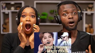 OUR FIRST TIME HEARING BTS JIMIN BEST LIVE HIGH NOTES & RASPY VOCALS COMPILATION (UPDATED) REACTION😱