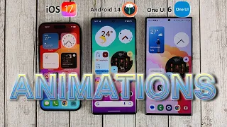 One UI 6 vs iOS 17 vs Android 14 - Animations Comparison!