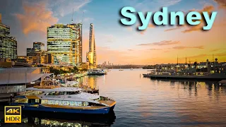 Sydney Australia - Magical Sunset at Darling Harbour | 4K HDR Walking Tour