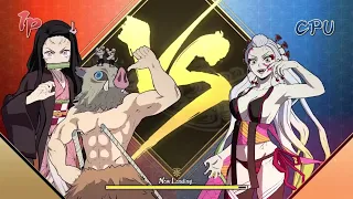 Inosuke (Entertainment District) and Nezuko Vs. Daki - 100% Damage Combos - VERY HARD CPU