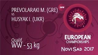 Qual. WW - 53 kg: M. PREVOLARAKI (GRE) df. I. HUSYAK (UKR) by FALL, 2-1