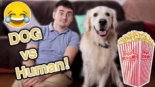 Super Funny Competition! Who Catches More Popcorn: My Dog vs. Me