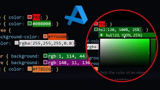 View Colors, Convert Color Values & Use Color Picker in Visual Studio Code Editor