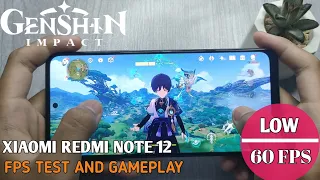 XIAOMI REDMI NOTE 12  SNAPDRAGON 685 GENSHIN IMPACT GAMING TEST | LOW 60 FPS WITH FPS METER