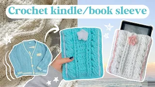 🩵 Folklore inspired kindle/book pouch ⭐️ crochet tutorial 💫