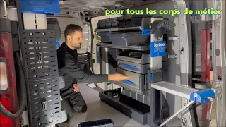 Aménagement pour un Renault Trafic L1H1, fourgon atelier d'une entreprise de travaux public.