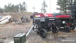Predator 8750 Inverter Generator Running on Woodgas!!!