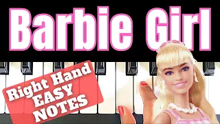 Aqua - Barbie Girl | Right hand Piano Tutorial | NOTES | EASY | +Slow