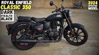2024 New Updated Royal Enfield classic 350 Dark Stealth Black 🔥🔥Review ||