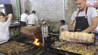 Huge Horizontal Kebab and Massive Wraps. Kiev Street Food, Ukraine