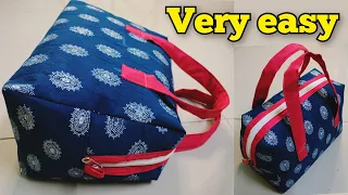 बैग बनाने का एकदम आसान तरीका| Ladies Handbag making at home| bag cutting and stitching/ purse/ pouch