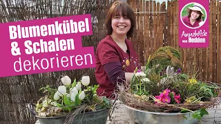 Blumenkübel & Pflanzschalen neu dekorieren | Frühling & Ostern #homedecor #decoration