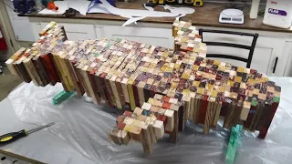 I carved 500 wood pieces into a whale