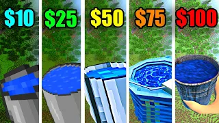 water bucket MLG for $10 vs $25 vs $50 vs $75 vs $100