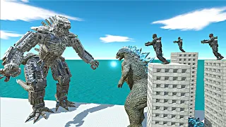 Godzilla and King Kong Protect Humans from Mechagodzilla - Animal Revolt Battle Simulator
