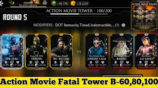 Fatal Action Movie Tower Bosses Battle 100 & 60,80 Fight + Reward MK Mobile