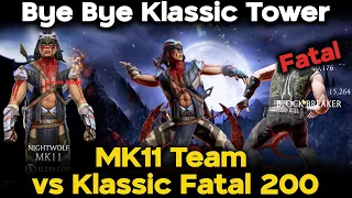 MK11 Team vs Klassic Fatal Tower 200 | MK Mobile