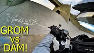 GROM RIDING STEEP DAM HILL!!