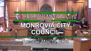 Monrovia City Council | May 19, 2020 | Regular Meeting