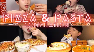 PIZZA AND PASTA Mukbang Compilation | ASMR BIG BITES | Satisfying Sounds | Relax