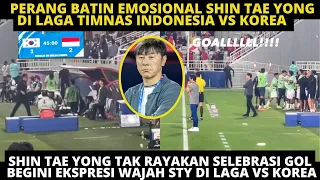 EKSPRESI WAJAH SHIN TAE YONG DI LAGA TIMNAS INDONESIA VS KOREA. STY TAK SELEBRASI GOL RAFAEL STRUICK