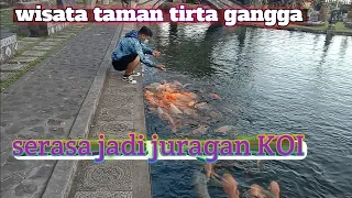 obyek wisata taman tirta gangga,serasa jadi juragan KOI di taman air tirta gangga