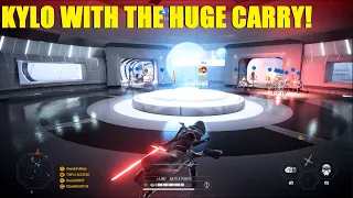 Kylo Ren  with the HUGE carry! A Rare really close match! Star Wars Battlefront 2