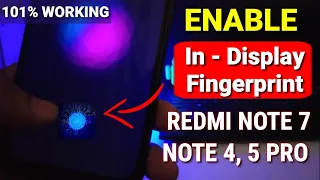 Enable in display fingerprint for Redmi Note 7, note 5 pro |How to use under display any redmi Phone